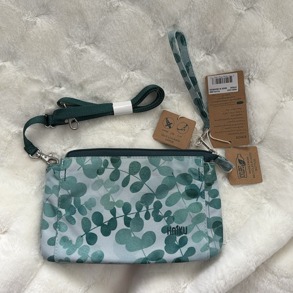Haiku Women's Turquoise Teal Blue Small Crossbody Bag or Large Wristlet